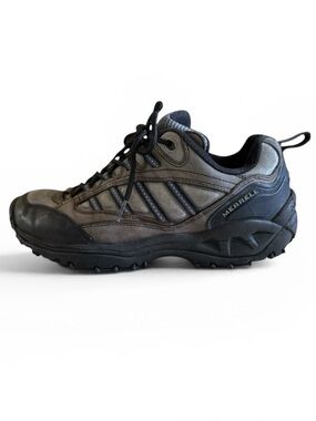 Merrell Blade Plum 45° Waterproof Hiking Shoes Gray Leather Trail Sneakers 9